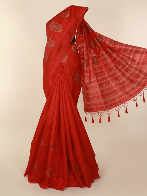 

Pothys Red Woven Design Saree