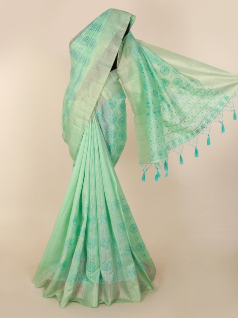 

Pothys Green Embroidered Art Silk Saree