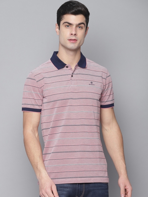 

GANT Men Red Striped Polo Collar T-shirt