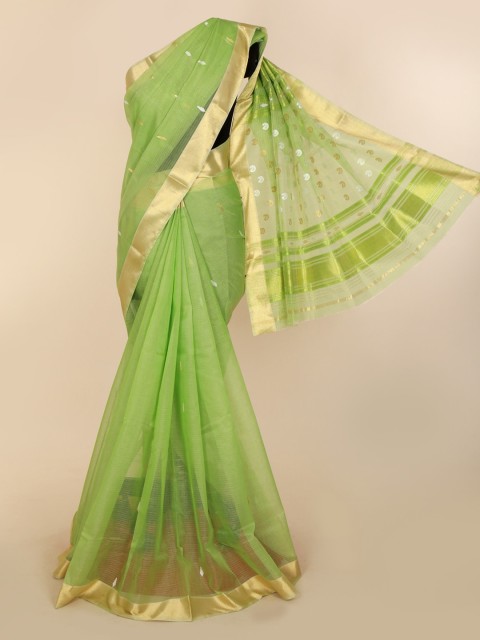 

Pothys Green Striped Silk Cotton Saree