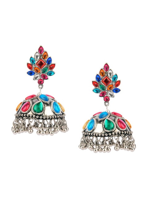 

DESI COLOUR Multicoloured Contemporary Jhumkas, Multi