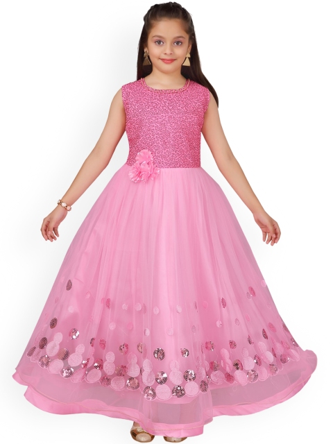 

Aarika Girls Pink Embellished Maxi Dress