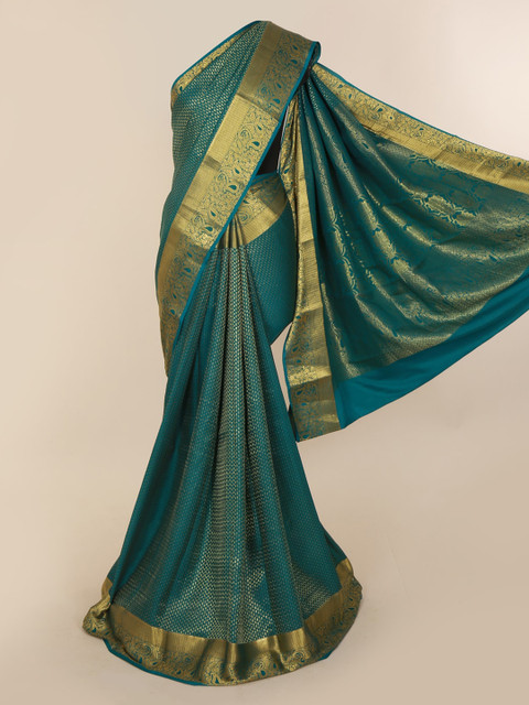 

Pothys Green Woven Design Pure Silk Saree