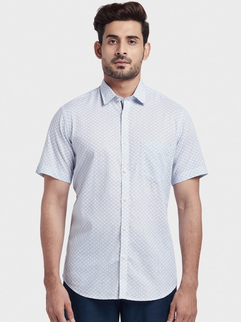 

ColorPlus Men Blue Tailored Fit Printed Casual Shirt