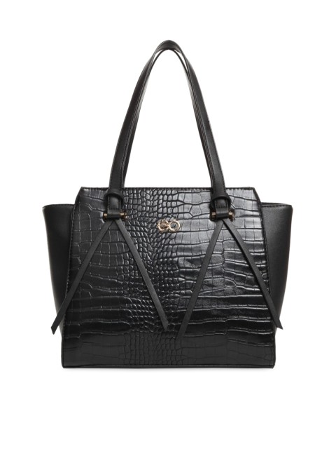 

E2O Black Textured Shoulder Bag