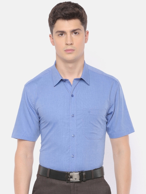 

RAMRAJ COTTON Men Blue Slim Fit Solid Formal Shirt