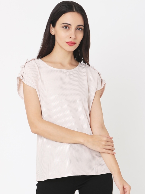 Deal Jeans Women Pink Checked Top