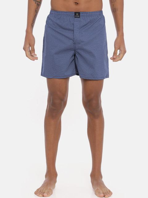 

IMYOUNG Men Navy Blue & White Printed Boxers IMYBXRPK110A