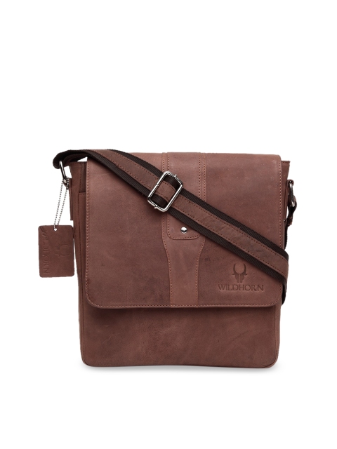 

WildHorn Men Tan Brown Solid Genuine Leather Messenger Bag