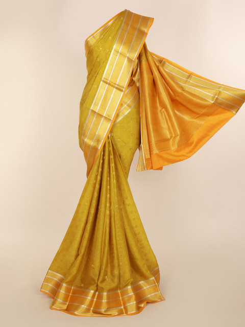 

Pothys Green Woven Design Pure Silk Saree