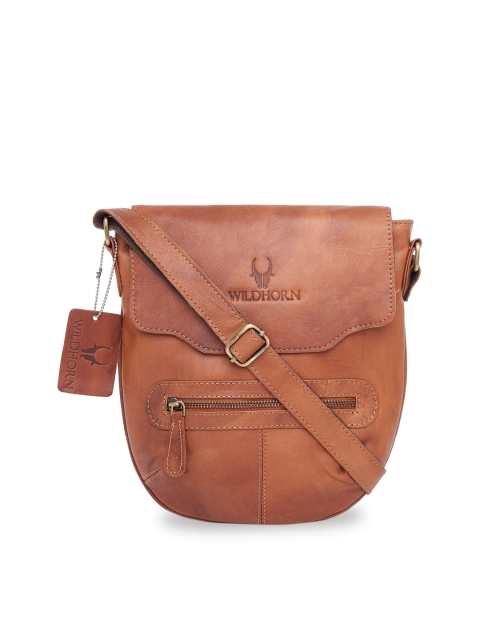 

WildHorn Men Tan Brown Solid Genuine Leather Messenger Bag