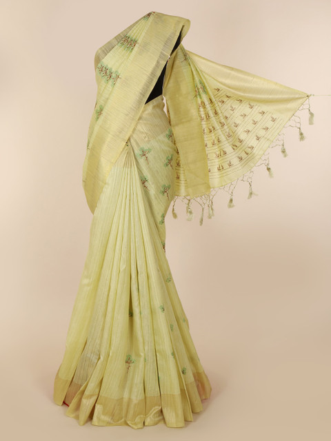 

Pothys Green Embroidered Art Silk Saree