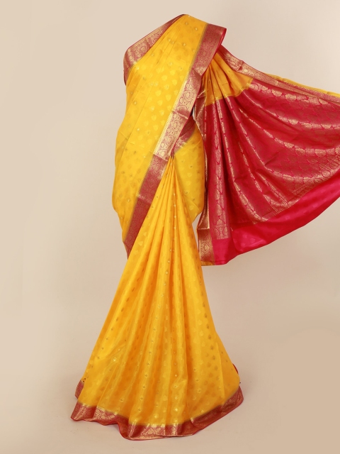 

Pothys Yellow Striped Saree