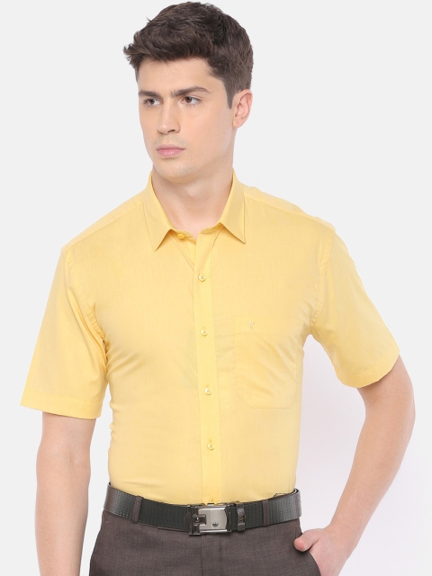 

RAMRAJ COTTON Men Yellow Slim Fit Solid Casual Shirt