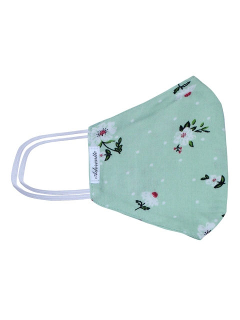 

ADORENITE Women Green & White Floral Printed Reusable Cloth Face Mask