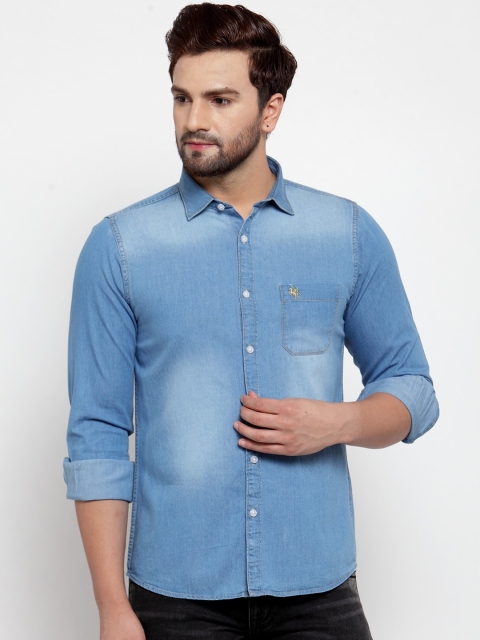 

Cantabil Men Blue Slim Fit Faded Casual Shirt