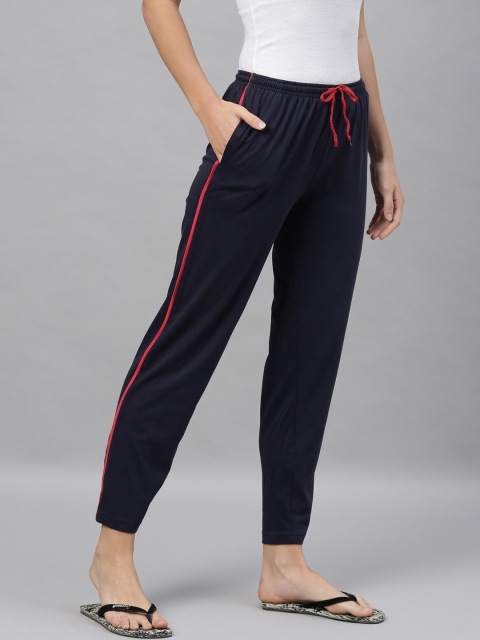 

Kryptic Women Navy Blue Solid Lounge Pants