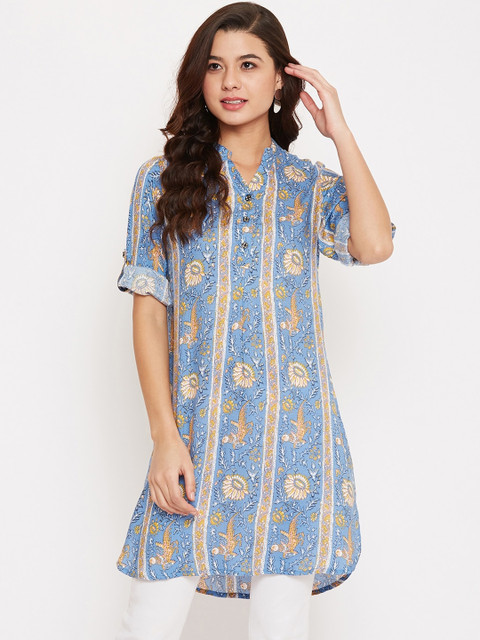 

Ruhaans Women Blue Printed Tunic