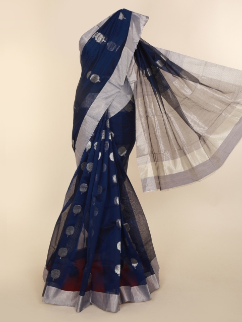

Pothys Blue Woven Design Silk Cotton Saree