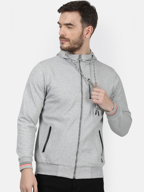 

Monte Carlo Men Grey Solid Hooded Sweatshirt