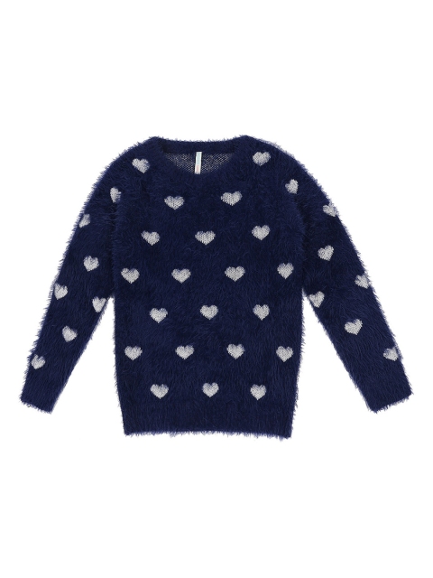 

Pantaloons Junior Girls Navy Blue Self Design Pullover Sweater
