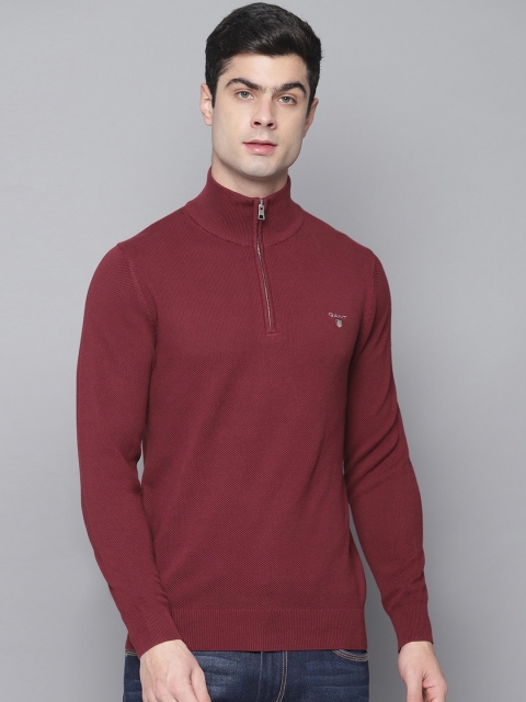 

GANT Men Red Solid Pullover Sweater