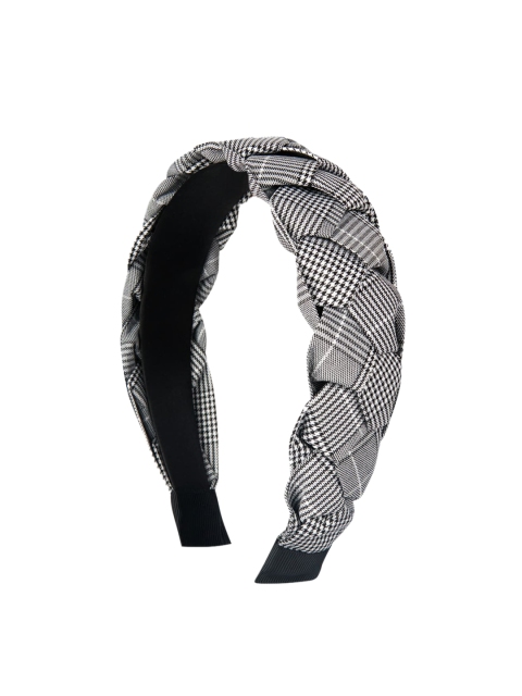 

YoungWildFree Women Grey & Black Braided Adjustable Hairband