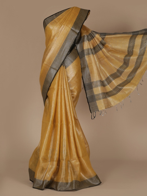 

Pothys Gold-Toned Solid Pure Linen Saree