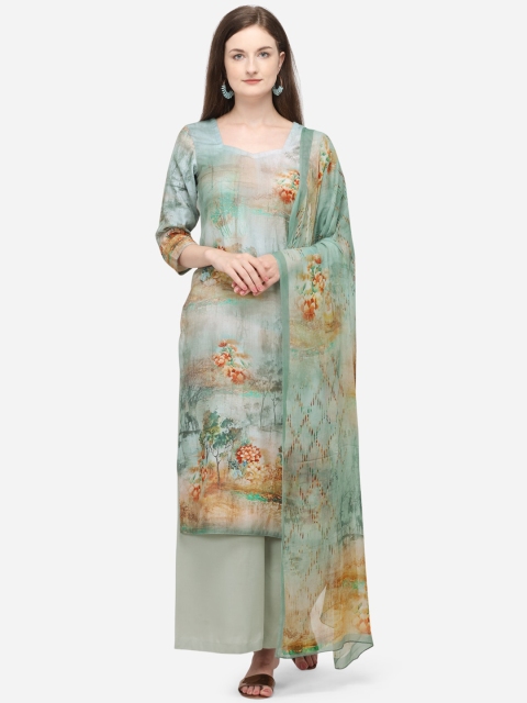 

Stylee LIFESTYLE Women Sea Green Unstitched Dress Material