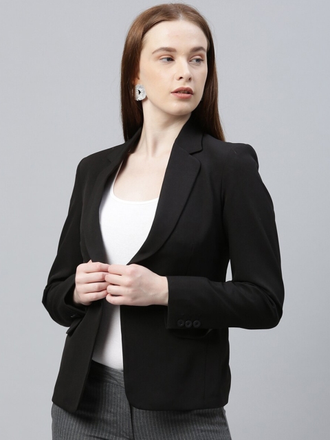 

Park Avenue Woman Black Solid Single-Breasted Formal Blazer