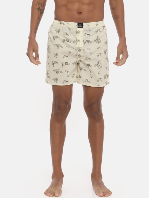 

IMYOUNG Men Yellow & Green Printed Boxers IMYBXRPK106A