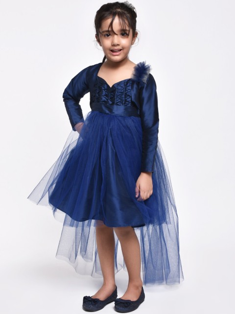 

Jelly Jones Girls Navy Blue Embellished Fit and Flare Dress