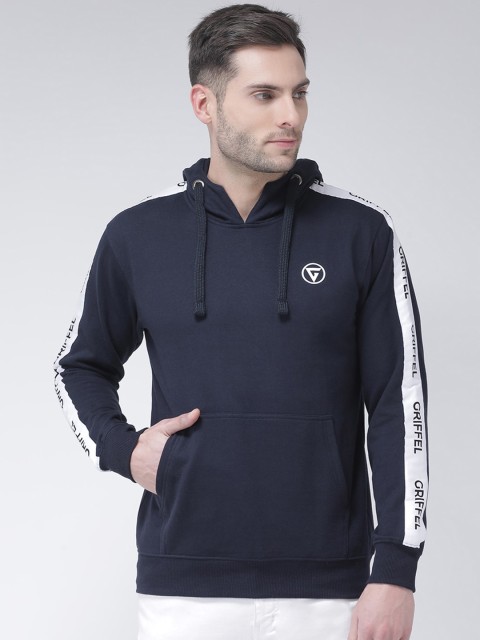 

GRIFFEL Men Navy Blue & Navy Blue Solid Sweatshirt