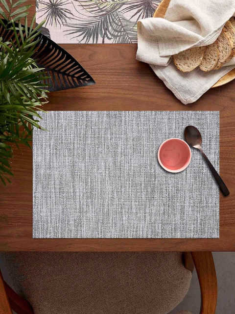 

OBSESSIONS Set Of 6 Grey Textured Mazemat Vinyl Table Mats