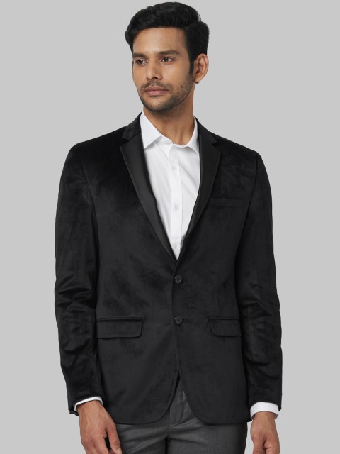 

Park Avenue Men Black Solid Super Slim-Fit Single-Breasted Formal Blazer
