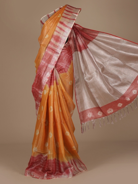 

Pothys Multicoloured Printed Pure Linen Saree, Multi