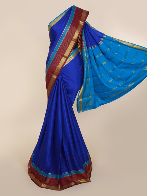 

Pothys Blue Solid Saree