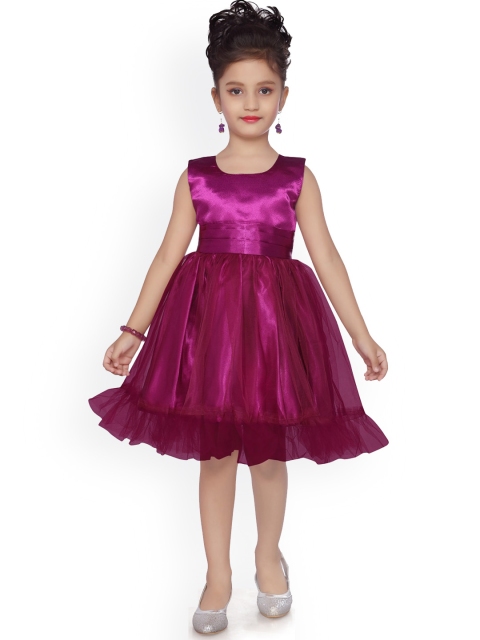 

Aarika Girls Burgundy Solid Fit and Flare Dress