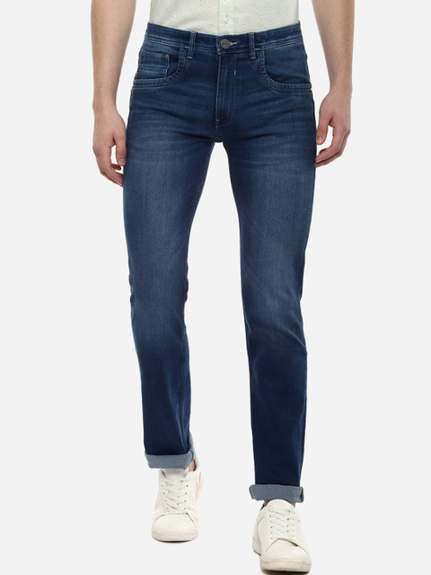 

V Dot Men Navy Blue Slim Fit Mid-Rise Clean Look Jeans