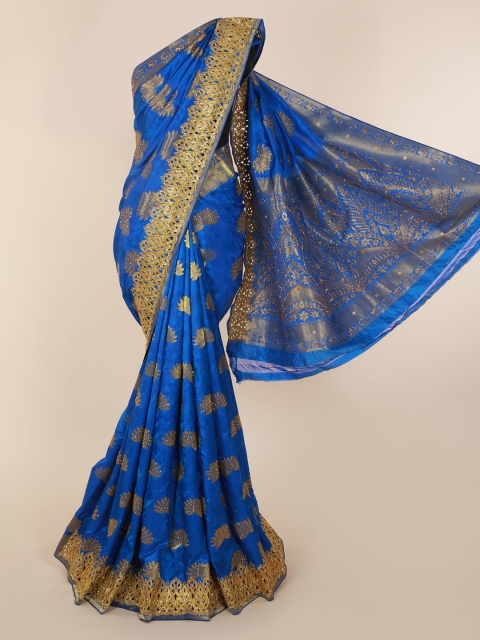 

Pothys Blue Woven Design Banarasi Saree