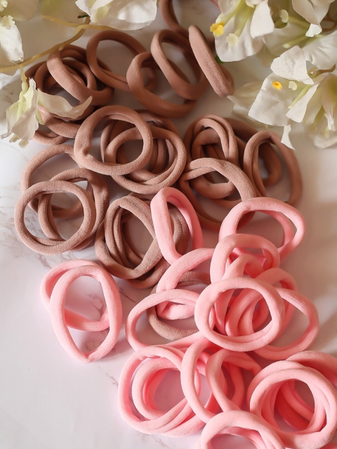 

Bellofox Pink & Brown Set Of 50 Ponytail Holders