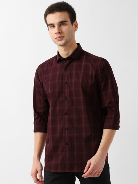 

Louis Philippe Sport Men Maroon Slim Fit Checked Casual Shirt
