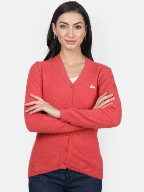 

Monte Carlo Women Red Solid Cardigan