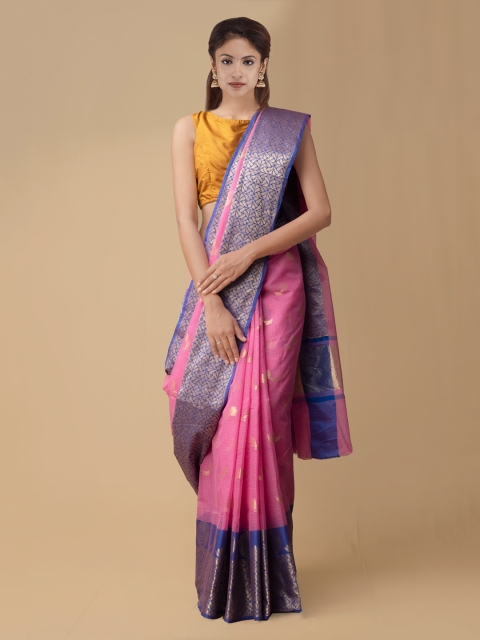 

Unnati Silks Pink Silk Cotton Printed Kota Saree