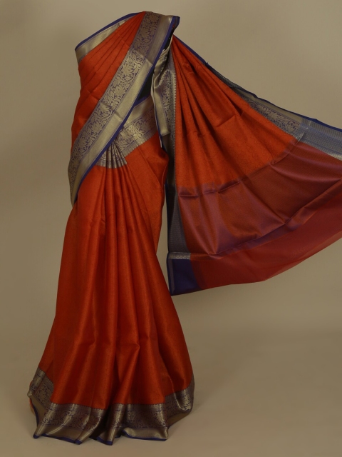 

Pothys Orange Woven Design Jute Silk Saree