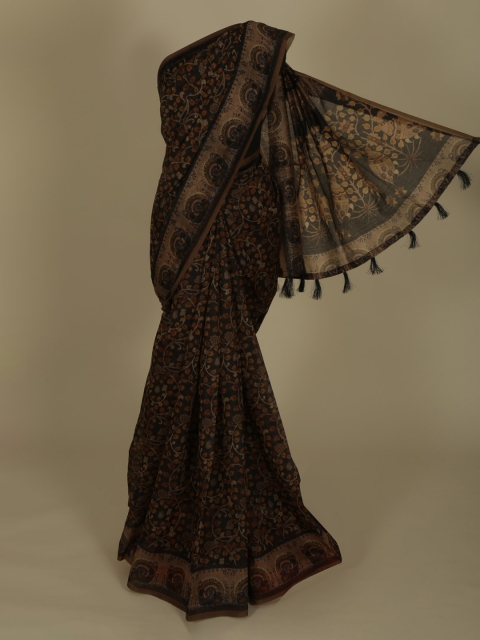 

Pothys Brown Printed Cotton Blend Saree