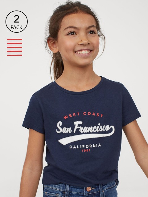 

H&M Girls 2-pack jersey tops, White