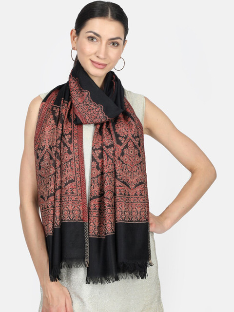 

Monte Carlo Women Black & Red Woven Design Stole
