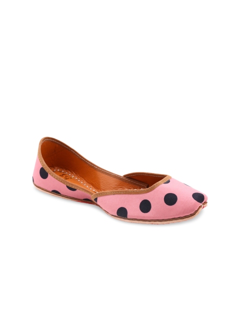 

HUE Women Pink Printed Mojaris