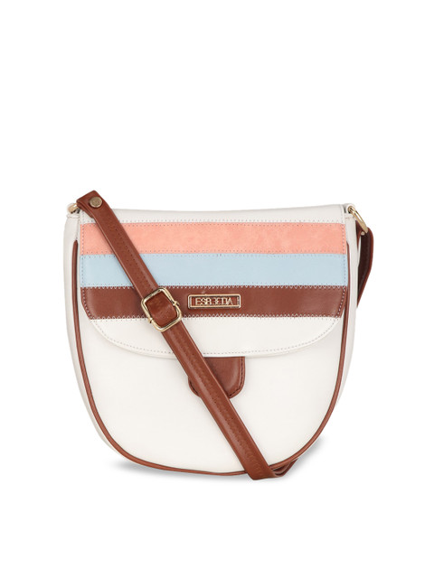 

ESBEDA White & Pink Solid Shoulder Bag